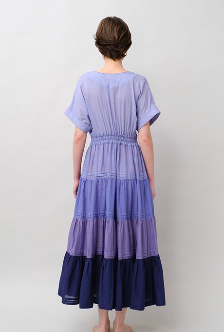 Gradient Colores Cotton Voil Tiered Middle Dress