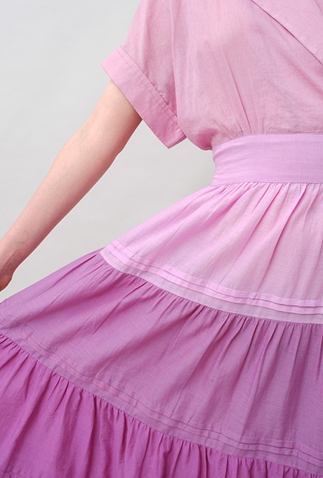 Gradient Colores Cotton Voil Tiered Middle Dress