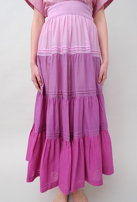 Gradient Colores Cotton Voil Tiered Middle Dress