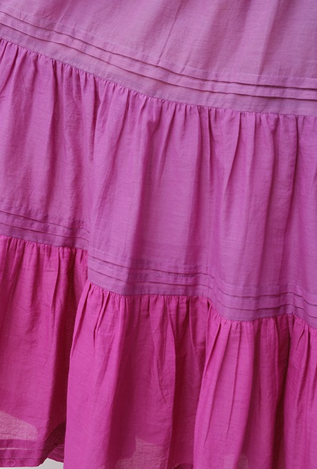 Gradient Colores Cotton Voil Tiered Middle Dress