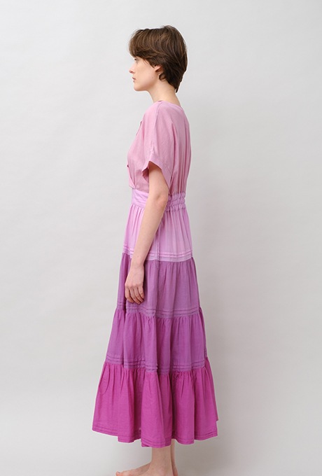 Gradient Colores Cotton Voil Tiered Middle Dress