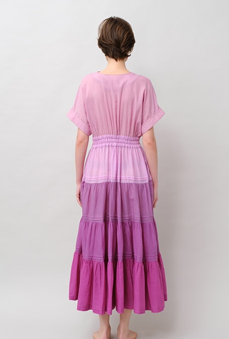 Gradient Colores Cotton Voil Tiered Middle Dress