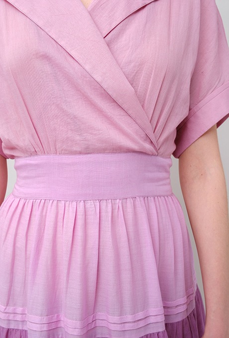 Gradient Colores Cotton Voil Tiered Middle Dress
