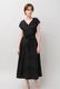 Embroidery Cotton French Sleeve Wrap Middle Dress