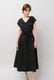 Embroidery Cotton French Sleeve Wrap Middle Dress