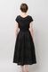 Embroidery Cotton French Sleeve Wrap Middle Dress