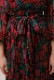 Flower Print Chiffon Wrap Middle Dress