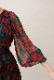 Flower Print Chiffon Wrap Middle Dress