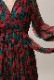 Flower Print Chiffon Wrap Middle Dress