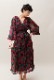 Flower Print Chiffon Wrap Middle Dress