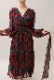 Flower Print Chiffon Wrap Middle Dress