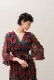 Flower Print Chiffon Wrap Middle Dress
