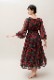 Flower Print Chiffon Wrap Middle Dress