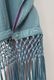 Poncho Robe Cotton Double Gauze Fringe Tassel Antique Blue