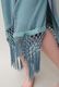 Poncho Robe Cotton Double Gauze Fringe Tassel Antique Blue