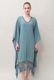 Poncho Robe Cotton Double Gauze Fringe Tassel Antique Blue