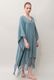 Poncho Robe Cotton Double Gauze Fringe Tassel Antique Blue