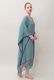 Poncho Robe Cotton Double Gauze Fringe Tassel Antique Blue