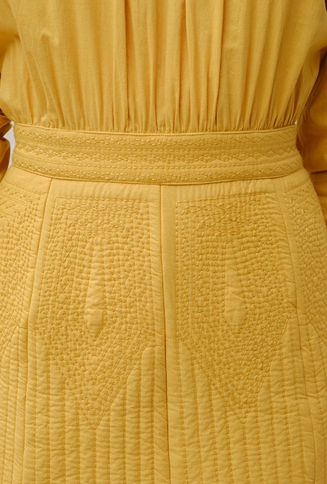 Cottonn Quilted Middle Dress Ruffled Collar