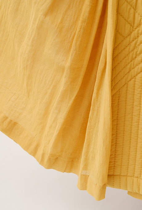 Cottonn Quilted Middle Dress Ruffled Collar