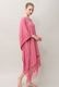 Poncho Robe Cotton Double Gauze Fringe Tassel Rose Pink
