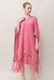 Poncho Robe Cotton Double Gauze Fringe Tassel Rose Pink