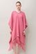 Poncho Robe Cotton Double Gauze Fringe Tassel Rose Pink