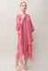 Poncho Robe Cotton Double Gauze Fringe Tassel Rose Pink