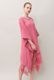 Poncho Robe Cotton Double Gauze Fringe Tassel Rose Pink