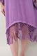Poncho Robe Cotton Double Gauze Fringe Tassel Purple