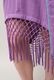 Poncho Robe Cotton Double Gauze Fringe Tassel Purple