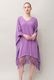 Poncho Robe Cotton Double Gauze Fringe Tassel Purple