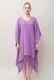 Poncho Robe Cotton Double Gauze Fringe Tassel Purple