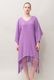 Poncho Robe Cotton Double Gauze Fringe Tassel Purple