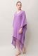 Poncho Robe Cotton Double Gauze Fringe Tassel Purple