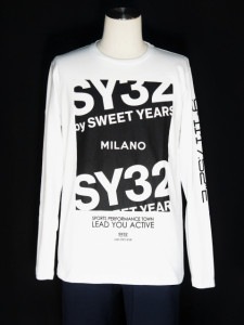 SY32 by SWEET YEARSMILANO LOGO L/S TEEWHITE