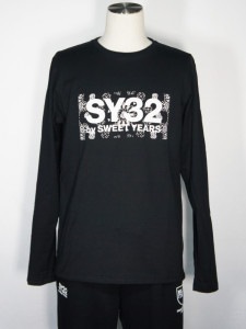 SY32 by SWEET YEARSPAISLEY BOX LOGO L/S TEE-TNSBLACKڥ磻ƥȥХȥ䡼