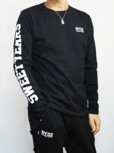 SY32 by SWEET YEARSARM LOGO L/S TEEBLACKWHITEڥ磻ƥȥХȥ䡼T֥åߥۥ磻ȡ