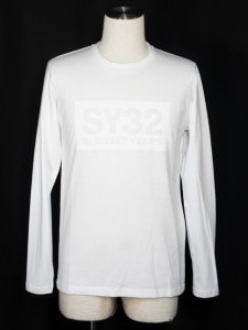 30%OFF SY32 by SWEET YEARSBOX LOGO L/S TEEWHITEWHITE