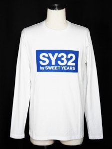 SY32 by SWEET YEARSBOX LOGO L/S TEEWHITEBLUE