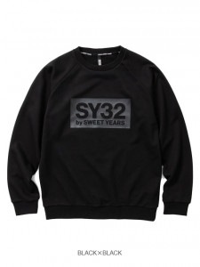 SY32 by SWEET YEARS��BOX LOGO P/O CREW��BLACK��BLACK