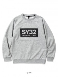 SY32 by SWEET YEARS��BOX LOGO P/O CREW��GRAY