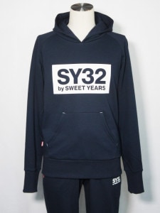SY32 by SWEET YEARS��BOX LOGO P/O HOODIE��NAVY