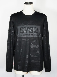 SY32 by SWEET YEARSEMBOSS CAMO BOX LOGO L/S TEEBLACKBLACK