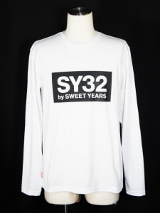 SY32 by SWEET YEARSEMBOSS CAMO BOX LOGO L/S TEE-TNS1729WHITEBLACK