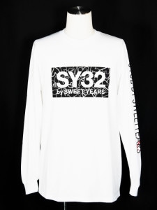 SY32 by SWEET YEARSHEART BOX LOGO L/S TEEWHITEBLACK