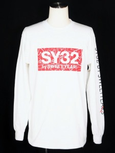 SY32 by SWEET YEARSHEART BOX LOGO L/S TEEWHITERED