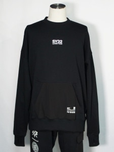 SY32 by SWEET YEARS��HYDROFUGE P/O CREW��BLACK��WHITE