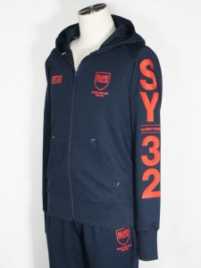 SY32 by SWEET YEARS��SHIELD LOGO ZIP HOODIE��NAVY
