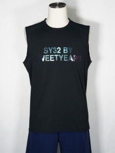 SY32 by SWEET YEARSIRIDESCENT LOGO TANK TOPBLACK